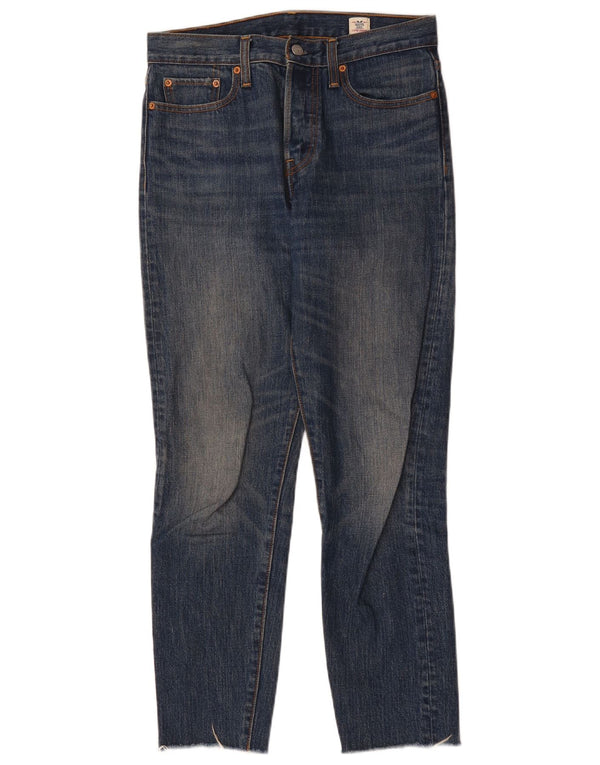 Levi's Γυναικείο Λευκό Δρύς Ψηλόμεσο Ίσιο Τζιν W28 L28 Μπλε Βαμβακερό