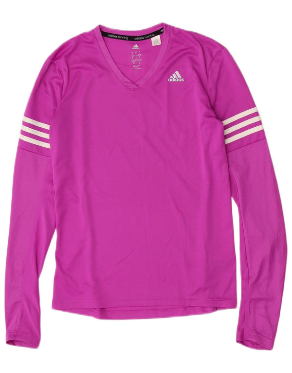 Adidas Γυναικείο Climalite Top μακρυμάνικο UK 8/10 Small Purple Polyester