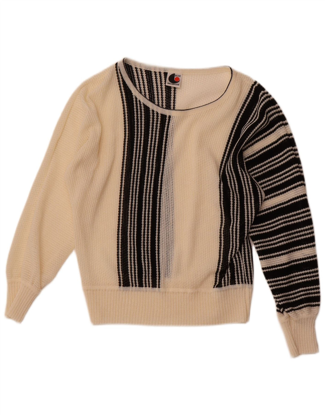 BODE Γυναικείο πουλόβερ με λαιμόκαυστο EU 40 Medium Off White ριγέ