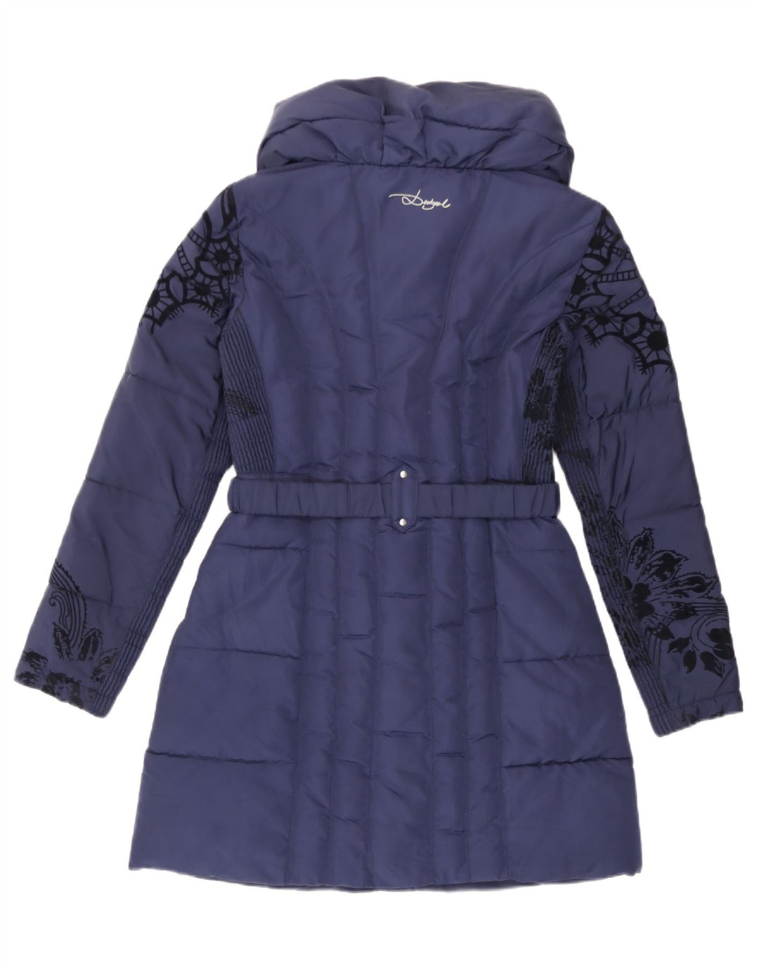 Desigual Γυναικείο παλτό EU 38 Medium Navy Blue Floral Polyester
