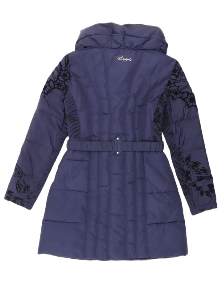 Desigual Γυναικείο παλτό EU 38 Medium Navy Blue Floral Polyester