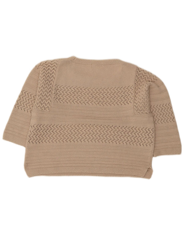 Γυναικείο πουλόβερ Monsoon Crop 3/4 Sleeve Boat Neck Jumper UK 14 Medium Beige