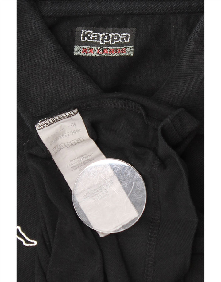 Ανδρικό μπλουζάκι πόλο Kappa 2XL μαύρο βαμβακερό