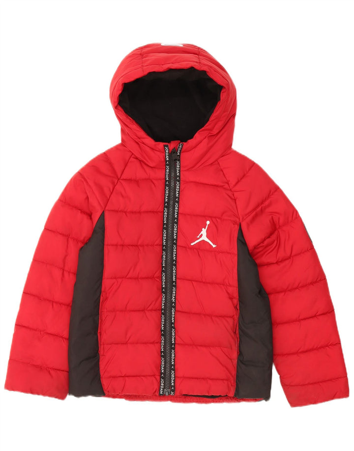 Jordan Boys Graphic Hooded Jacket 8-9 Years Small Red Colourblock