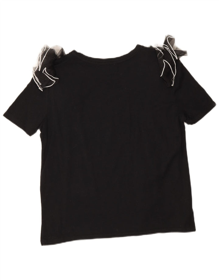 Zara Γυναικεία Μπλούζα Τοπ UK 10 Small Black Cotton