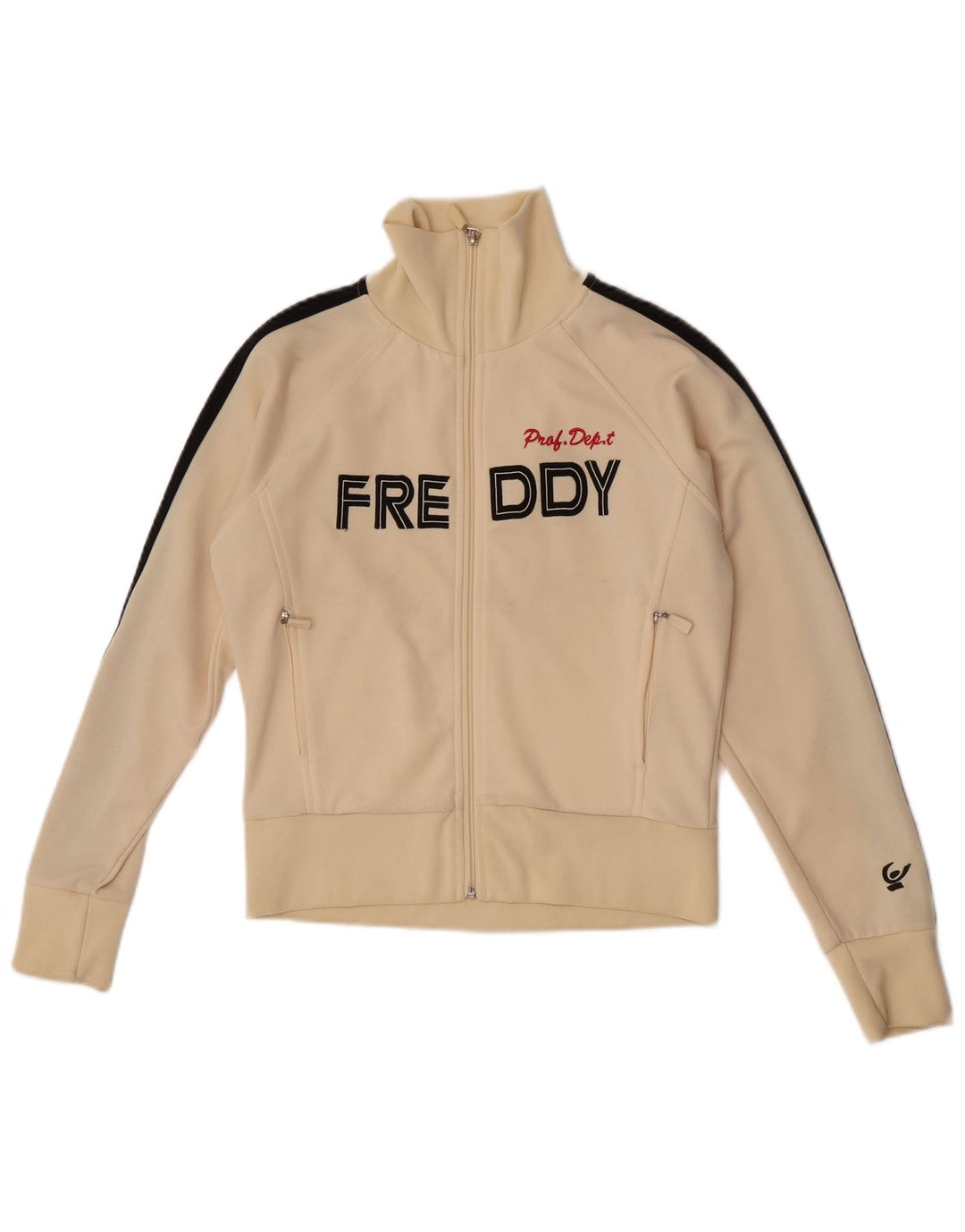 Freddy Womens Crop Graphic αθλητική φόρμα Top Jacket UK 14 Medium Beige