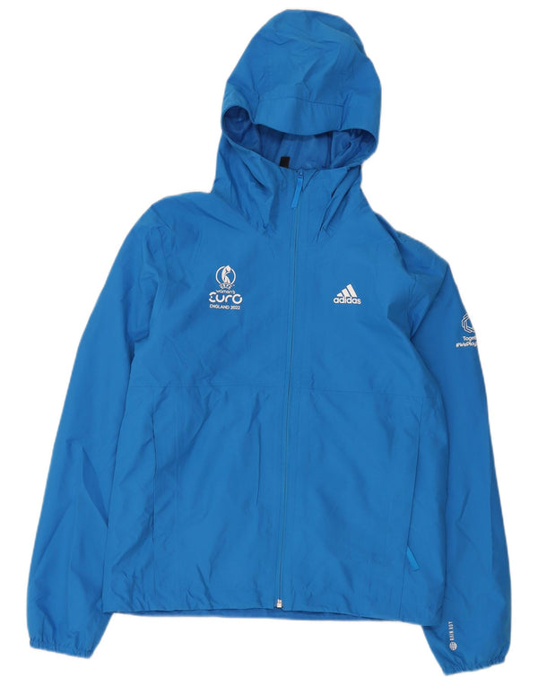 Ανδρικό μπουφάν βροχής με κουκούλα Adidas UK 34 XS Blue Polyester