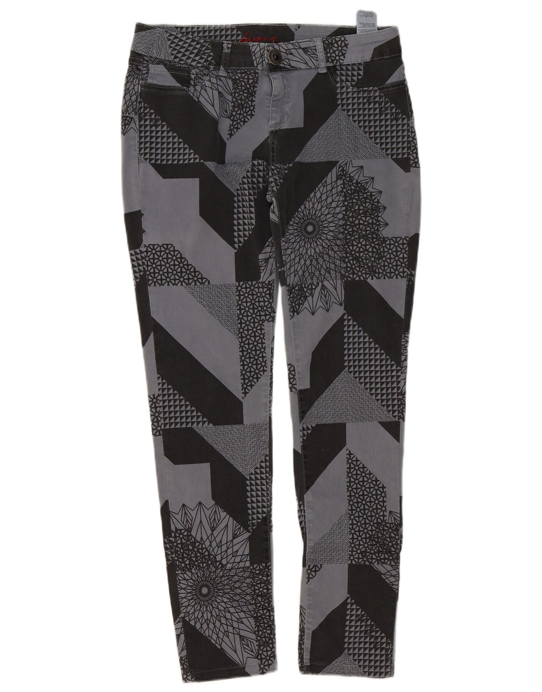 Γυναικείο Slim Casual Παντελόνι Desigual W32 L29 Γκρι Patchwork Βαμβακερό