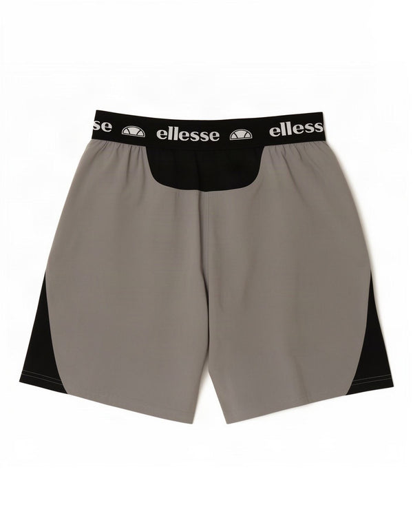 Ellesse Mens Graphic Sport Shorts Small Grey Colourblock Polyester
