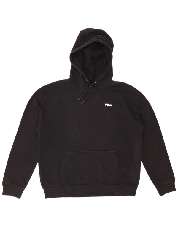 FILA Γυναικείο Hoodie Jumper UK 16 Large μαύρο βαμβακερό