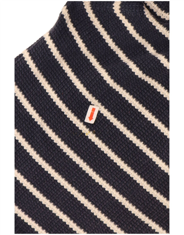 BARBOUR Ανδρικό πουλόβερ με λαιμόκοψη, μεσαίο μπλε ναυτικό βαμβακερό ριγέ