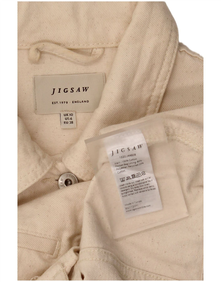 Jigsaw Γυναικείο Τζιν μπουφάν UK 10 Small Off White Βαμβακερό