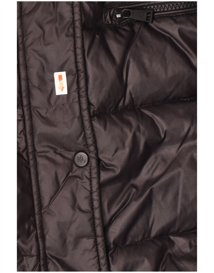 POLO RALPH LAUREN Γυναικείο παλτό με κουκούλα UK 6 XS μαύρο νάιλον χειμώνα