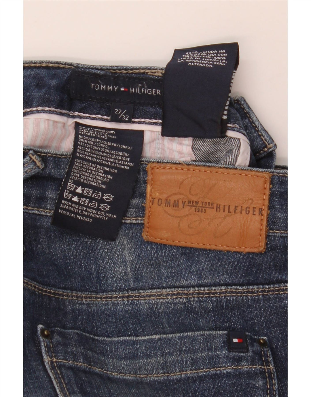 Γυναικείο τζιν μποτάκι TOMMY HILFIGER W27 L32 Μπλε βαμβακερό