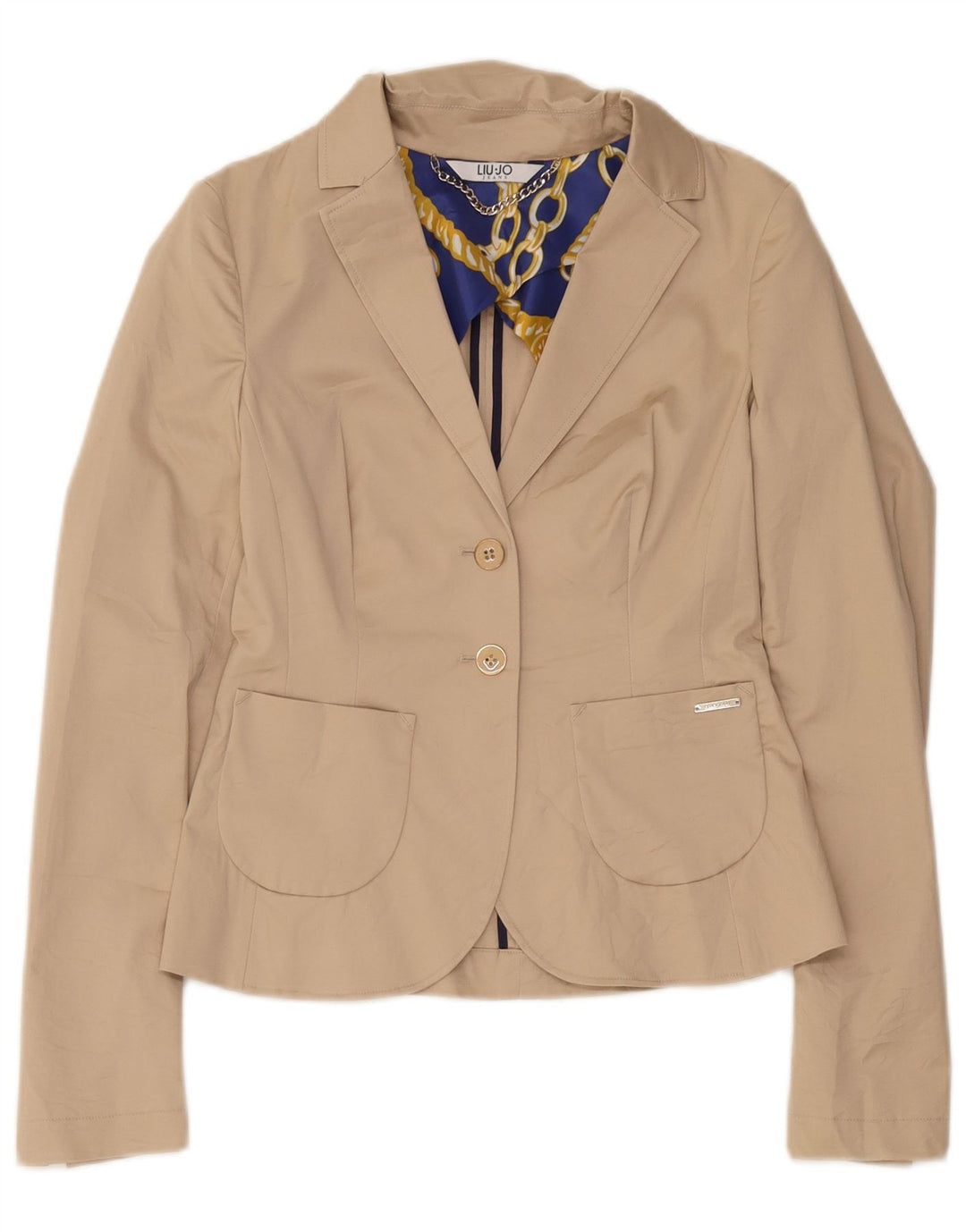 Liu Jo Γυναικείο Μπουφάν Blazer με 2 Κουμπιά IT 42 Βαμβακερό μεσαίο μπεζ