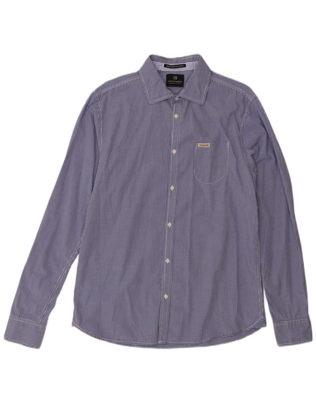 Ανδρικό πουκάμισο Scotch & Soda Large Blue Gingham