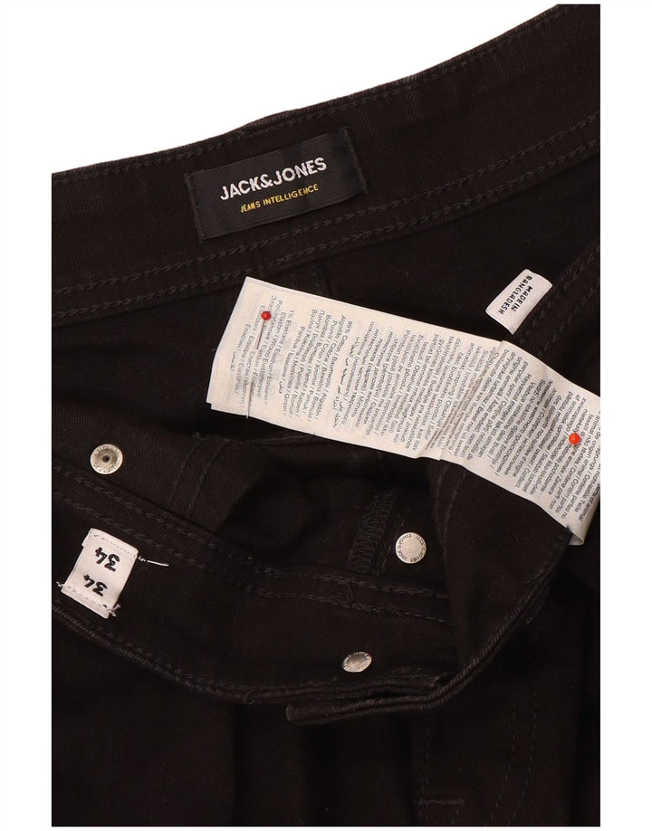 Jack & Jones Ανδρικό Slim Jeans W34 L34 Μαύρο βαμβακερό