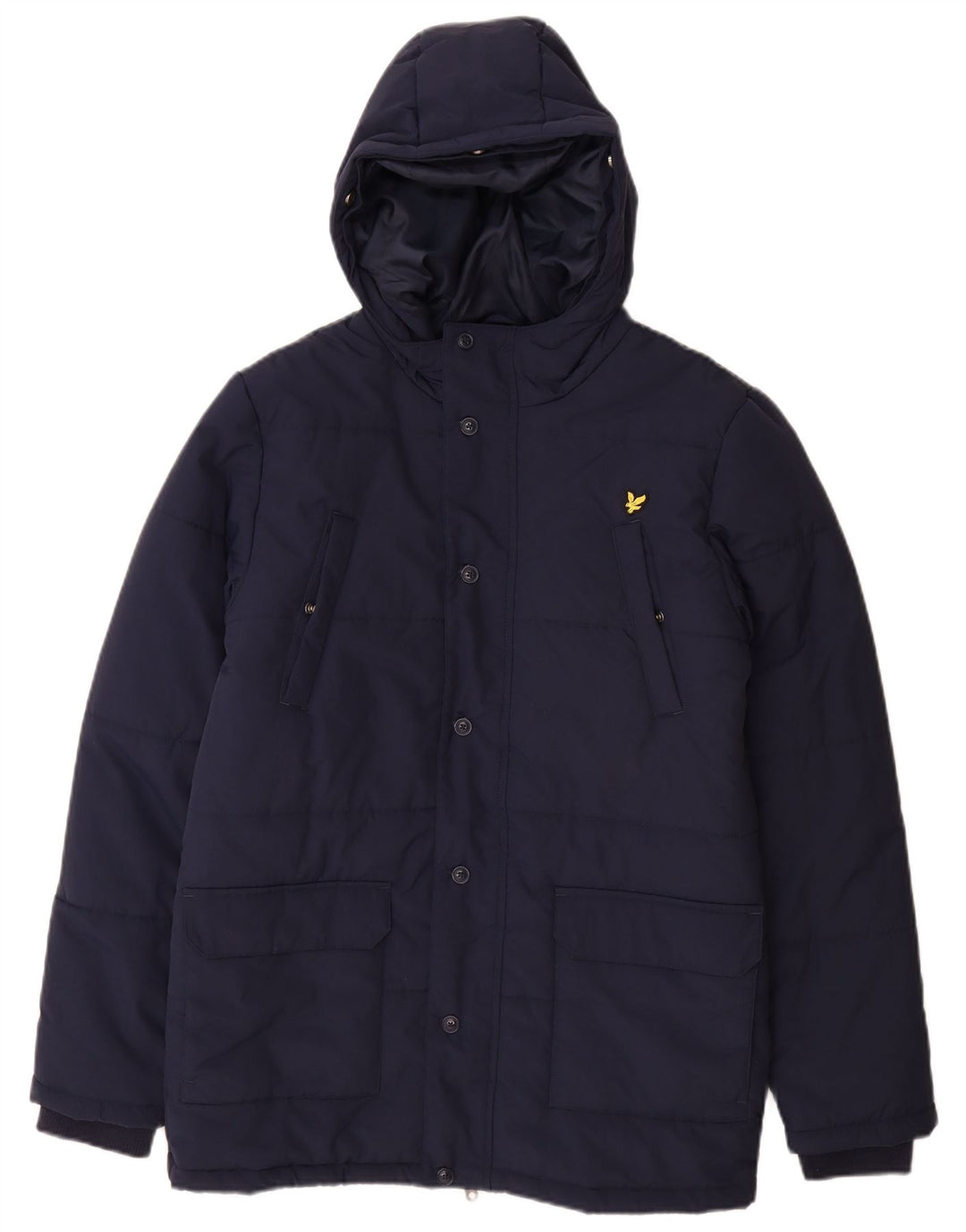 Μπουφάν Lyle & Scott Boys με κουκούλα με επένδυση 15-16 ετών Navy Blue Polyamide
