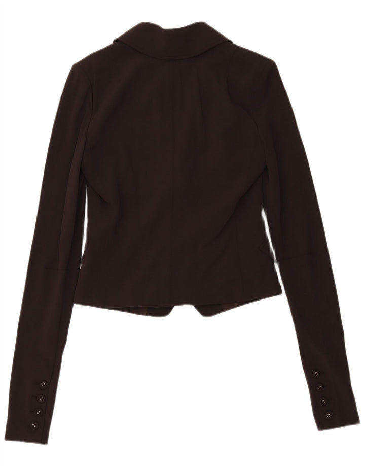 Patrizia Pepe Γυναικείο σακάκι 2 κουμπιών Crop Blazer IT 44 Μαλλί μεσαίο καφέ