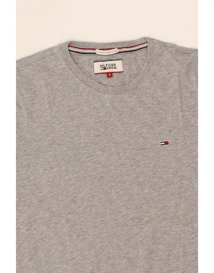 TOMMY HILFIGER Mens T-Shirt Top Small Grey Cotton Vintage Tommy Hilfiger and Second-Hand Tommy Hilfiger from Messina Hembry 