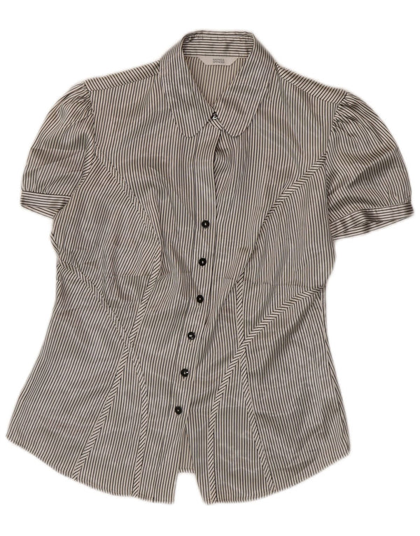 Marks & Spencer Γυναικεία Μπλούζα UK 10 Small Beige Pinstripe