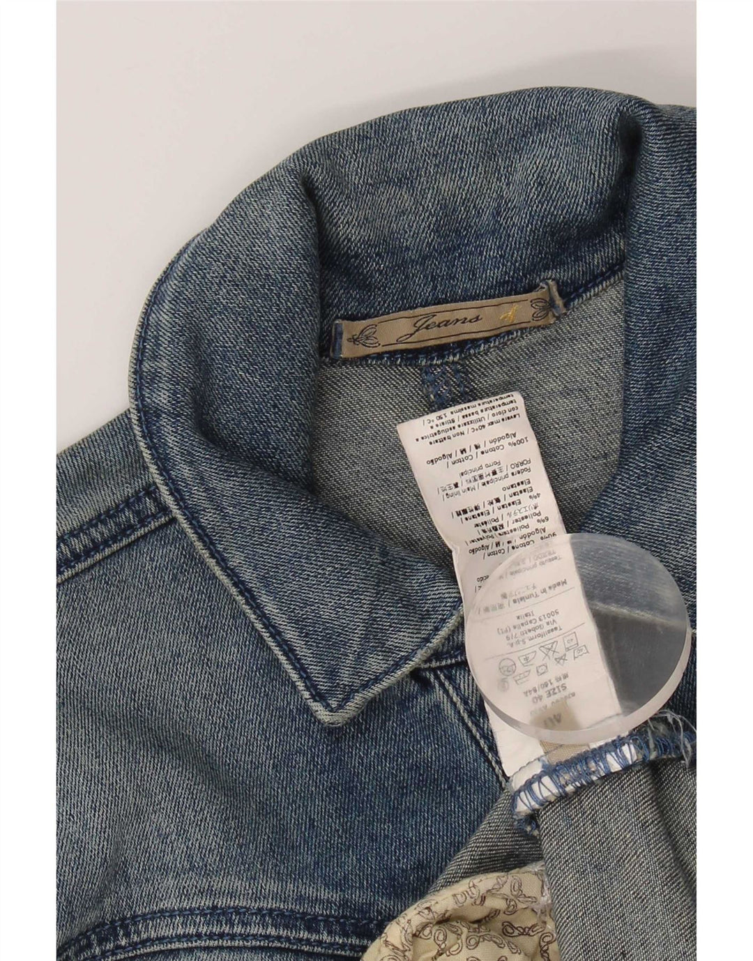Vintage Γυναικείο Crop Τζιν Μπουφάν IT 40 Small Blue Cotton