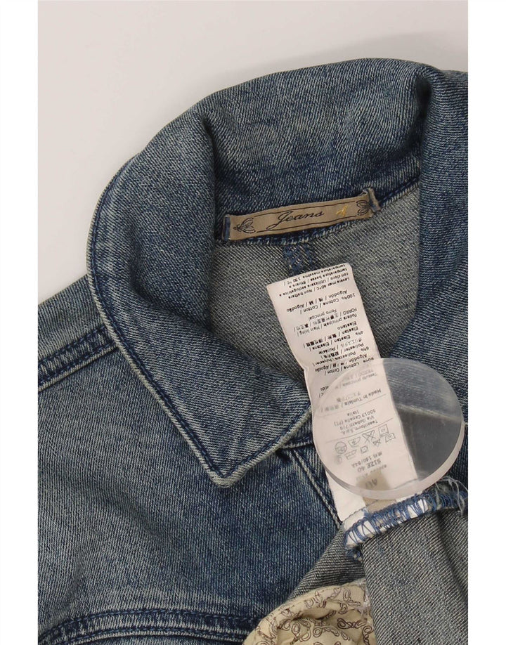 Vintage Γυναικείο Crop Τζιν Μπουφάν IT 40 Small Blue Cotton