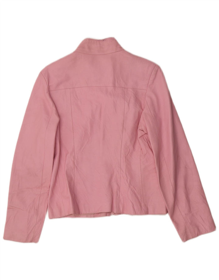 Raffaello Γυναικείο Δερμάτινο Μπουφάν UK 12 Medium Pink