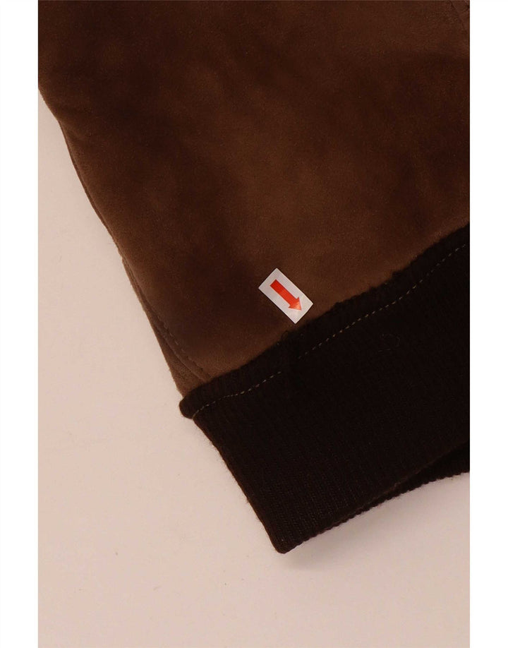 Vintage Ανδρικό Shearling Jacket IT 52 XL Brown Colourblock