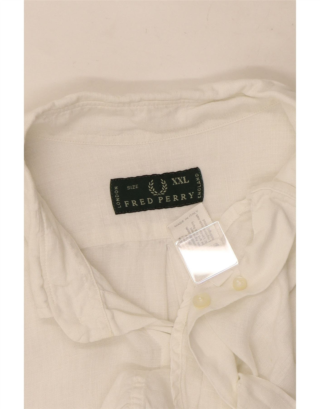 Fred Perry Ανδρικό Πουκάμισο 2XL Λευκό Λινό