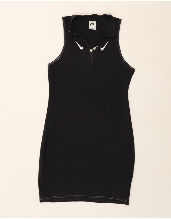 Γυναικείο φόρεμα πόλο με φερμουάρ Nike UK 8 Small Black Cotton Sports
