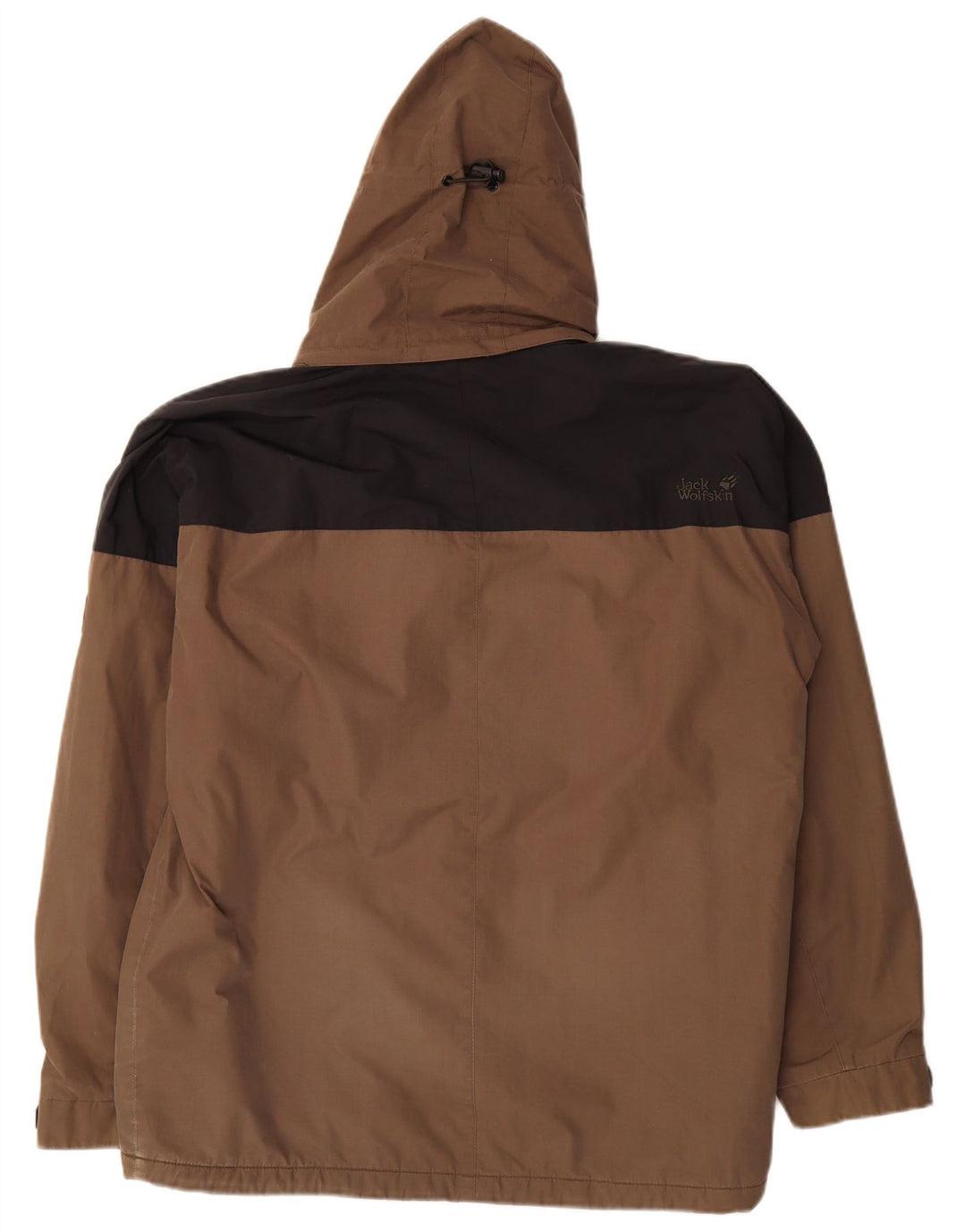 Ανδρικό Jack Wolfskin με κουκούλα αντιανεμικό μπουφάν UK 38 Medium Brown Colourblock