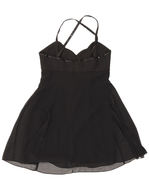 Charlotte Halton Γυναικείο Mini Halter Φόρεμα UK 12 Μεσαίου Μαύρου Πολυεστέρα