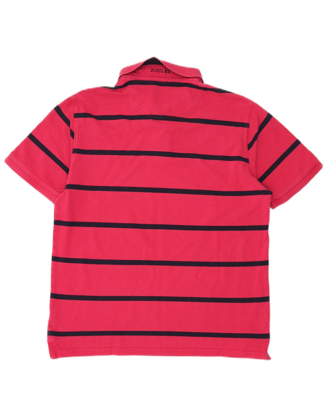 JOULES Mens Polo Shirt Medium Pink Striped Cotton
