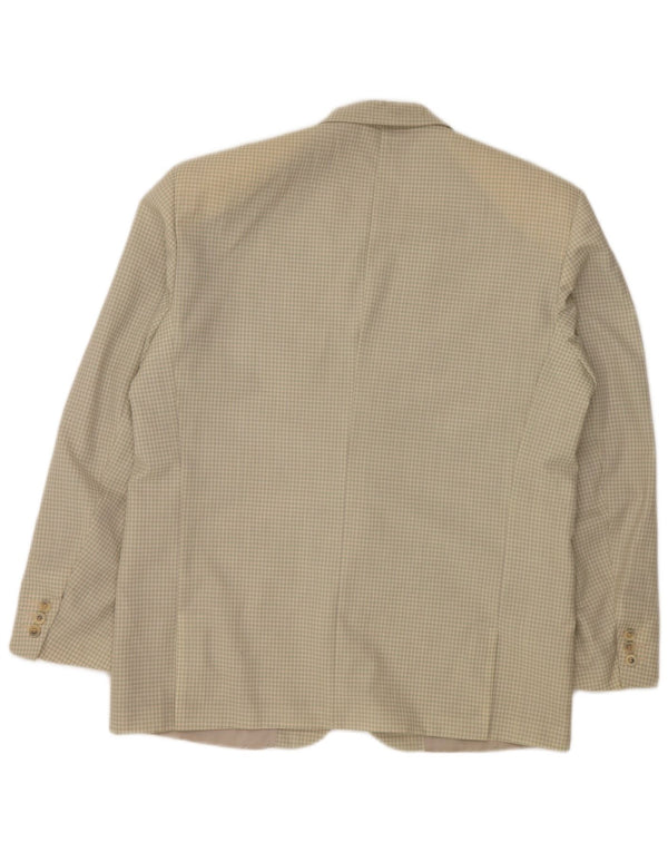 Chelsea Ανδρικό σακάκι σακάκι με 2 κουμπιά IT 54 2XL Beige Gingham Virgin Wool