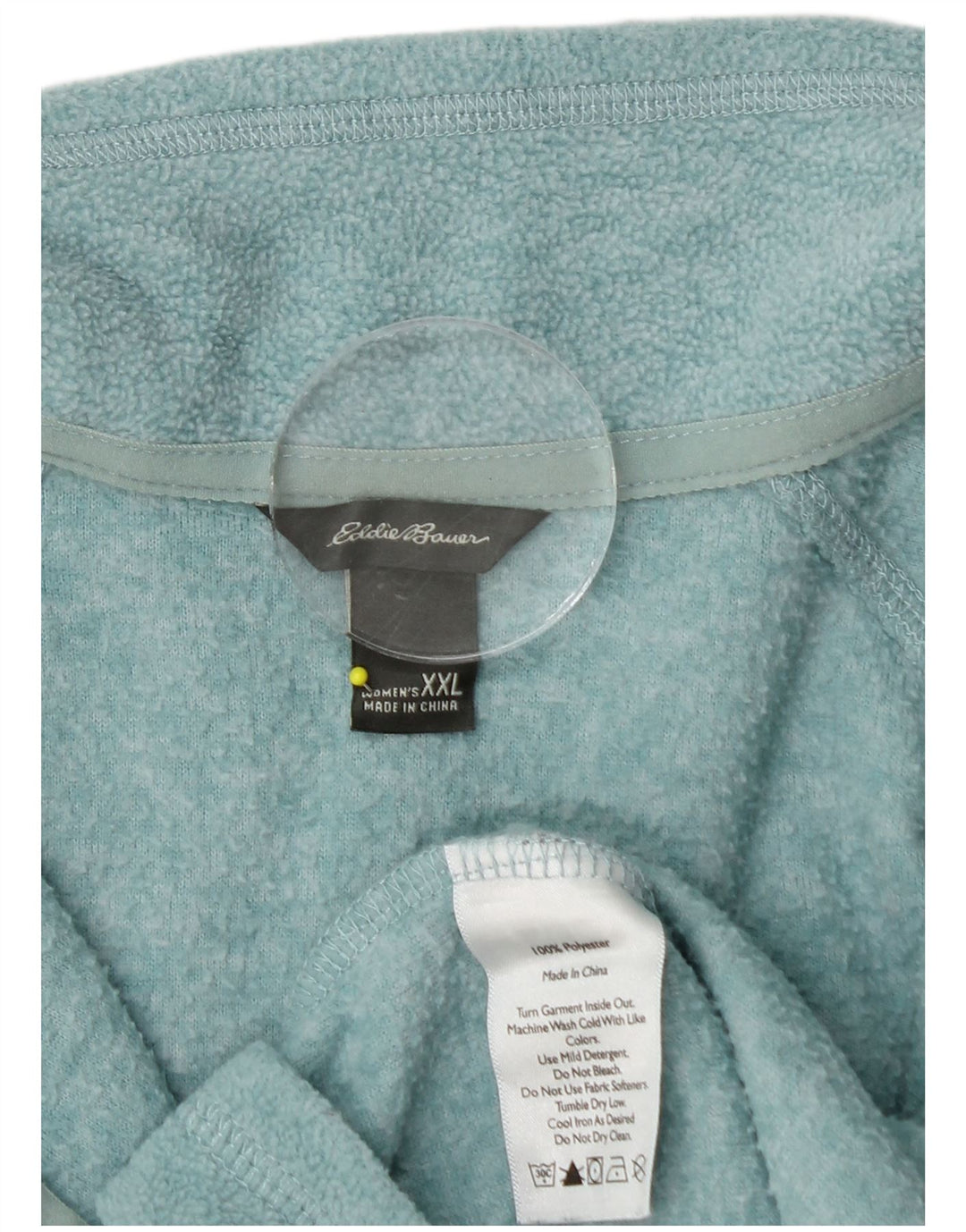 EDDIE BAUER Γυναικείο φερμουάρ φλις λαιμόκοψη UK 20 2XL Τυρκουάζ πολυεστέρας