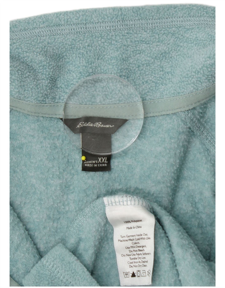 EDDIE BAUER Γυναικείο φερμουάρ φλις λαιμόκοψη UK 20 2XL Τυρκουάζ πολυεστέρας