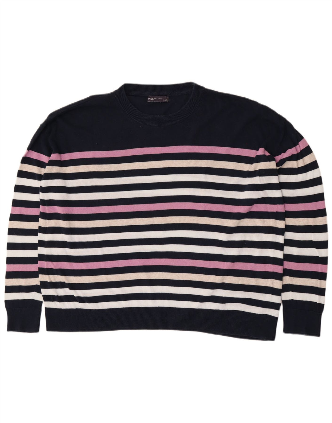 Marks & Spencer Γυναικείο πουλόβερ με λαιμόκοψη UK 18 XL πολύχρωμο