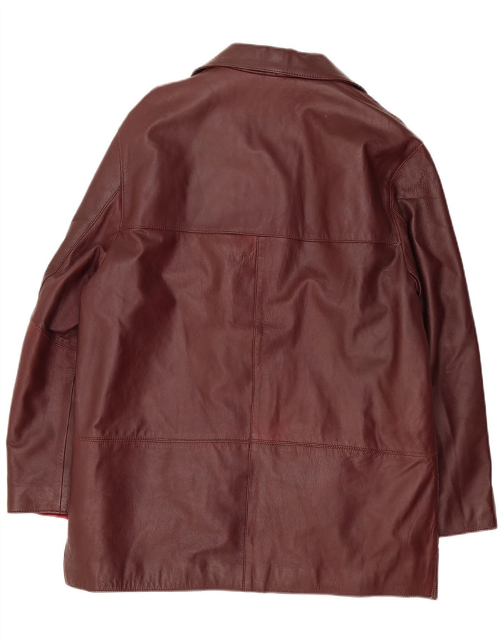 Vintage Γυναικείο Δερμάτινο Μπουφάν IT 50 XL Δέρμα Βουργουνδίας