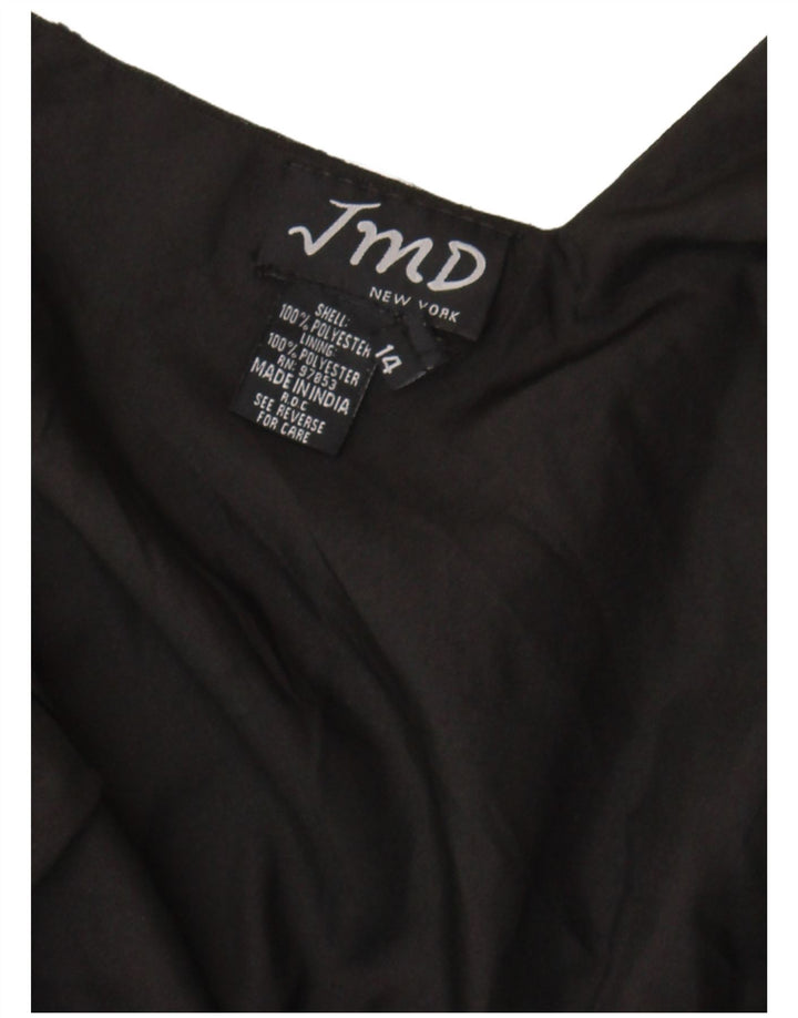 JMD Γυναικείο Asymmetric Slip Dress UK 12 Medium Black Polyester