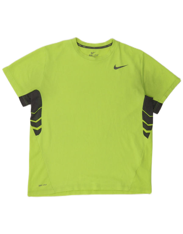 Ανδρικό T-shirt Nike Dri Fit Top XL Πράσινο Colourblock Πολυεστέρας