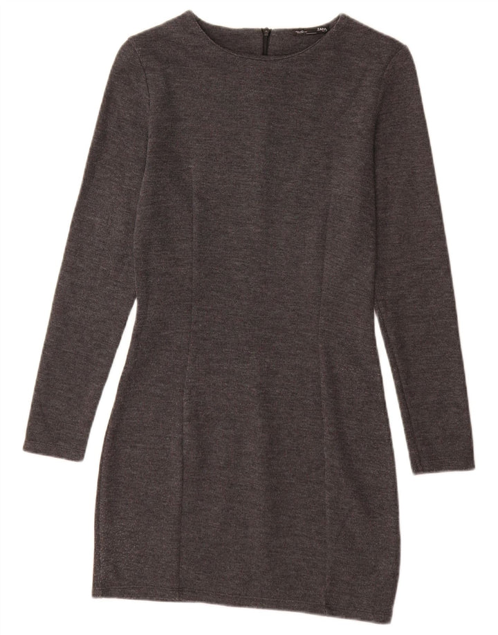 Zara Γυναικείο φόρεμα Jumper UK 8 Μικρό Γκρι Βαμβακερό