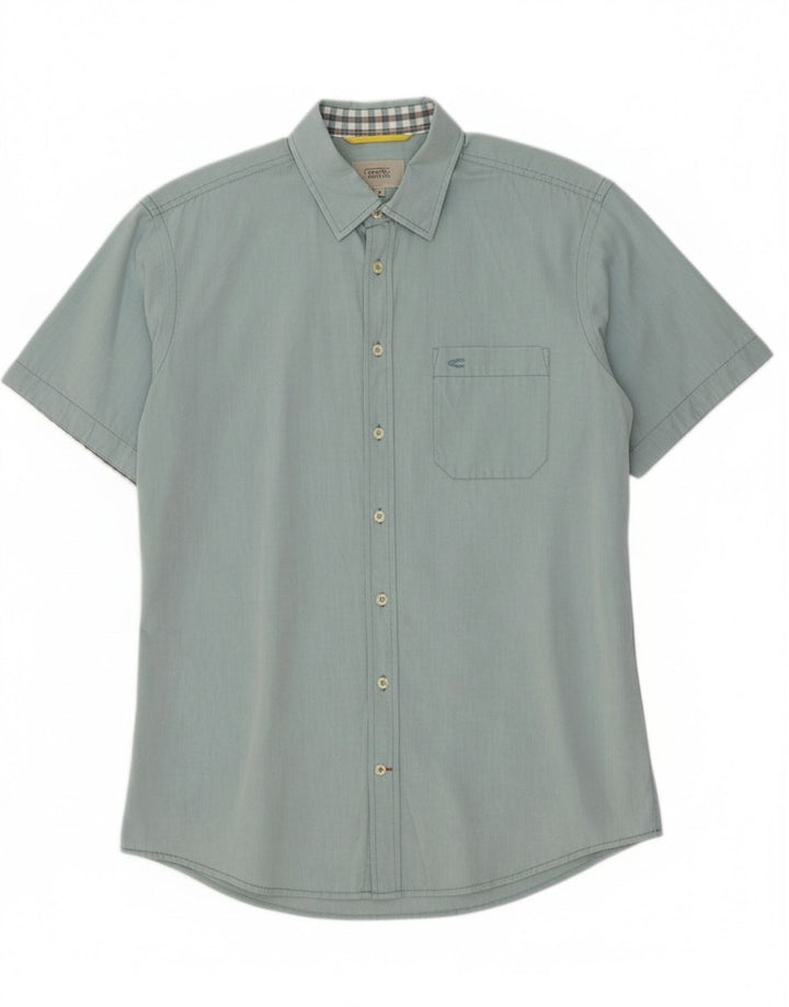 CAMEL ACTIVE Mens Regular Fit Short Sleeve Shirt Medium Blue Cotton