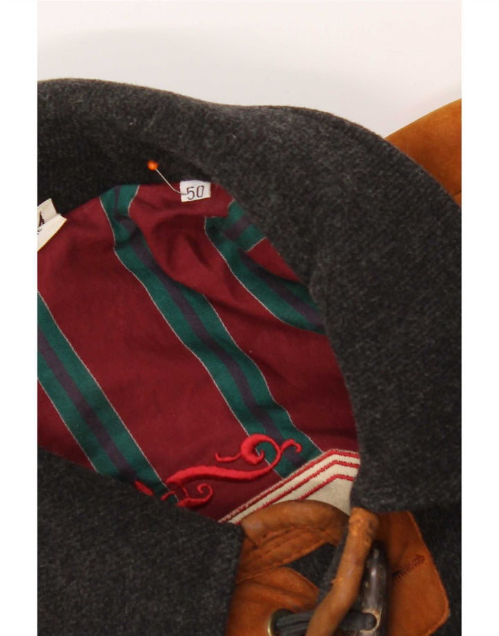 Vintage Ανδρικό παλτό Duffle IT 50 Μαλλί μεσαίου γκρι χρώματος