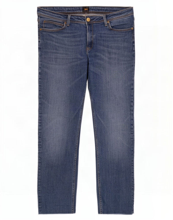 Lee Womens Emlyn Crop Straight Jeans W32 L26 Blue Cotton