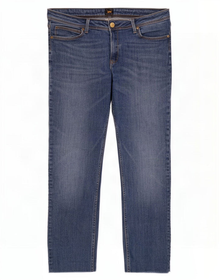 Lee Womens Emlyn Crop Straight Jeans W32 L26 Blue Cotton
