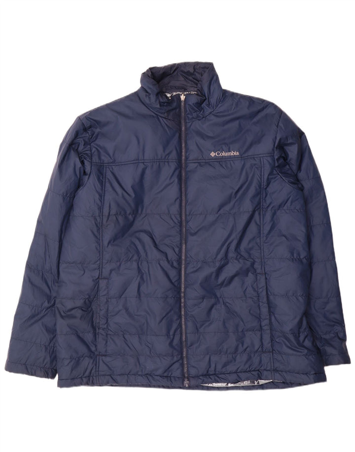 Columbia Ανδρικό ψηλό μπουφάν με επένδυση UK 44 2XL Navy Blue Polyester