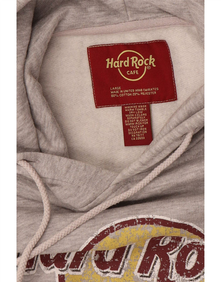 Hard Rock Cafe Mens Amsterdam Graphic Hoodie Jumper Large Grey Polyester