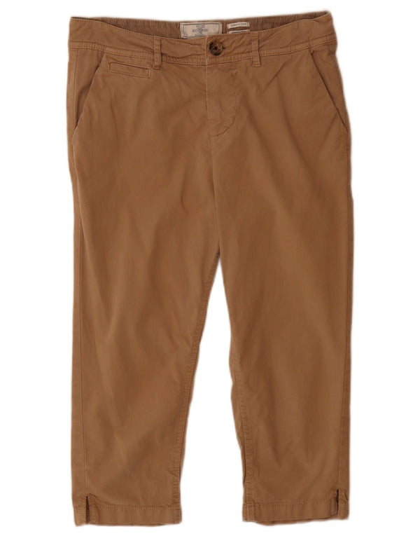 FAT FACE Womens Farnham Cropped Trousers UK 10 Small W28 L19 Beige