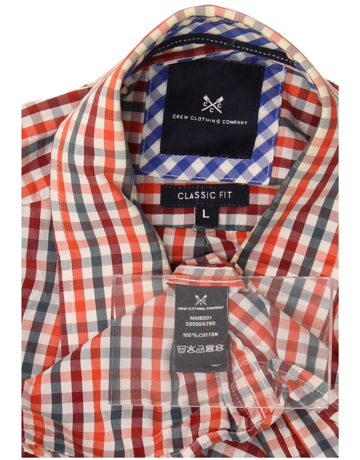 Crew Clothing Ανδρικό πουκάμισο Classic Fit Μεγάλο πολύχρωμο βαμβακερό Gingham